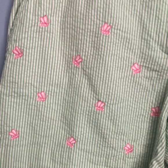 ⭕️ PRICE FIRM 346 Brooks Brothers Size 4 Green Seersucker Shorts - Picture 2 of 5